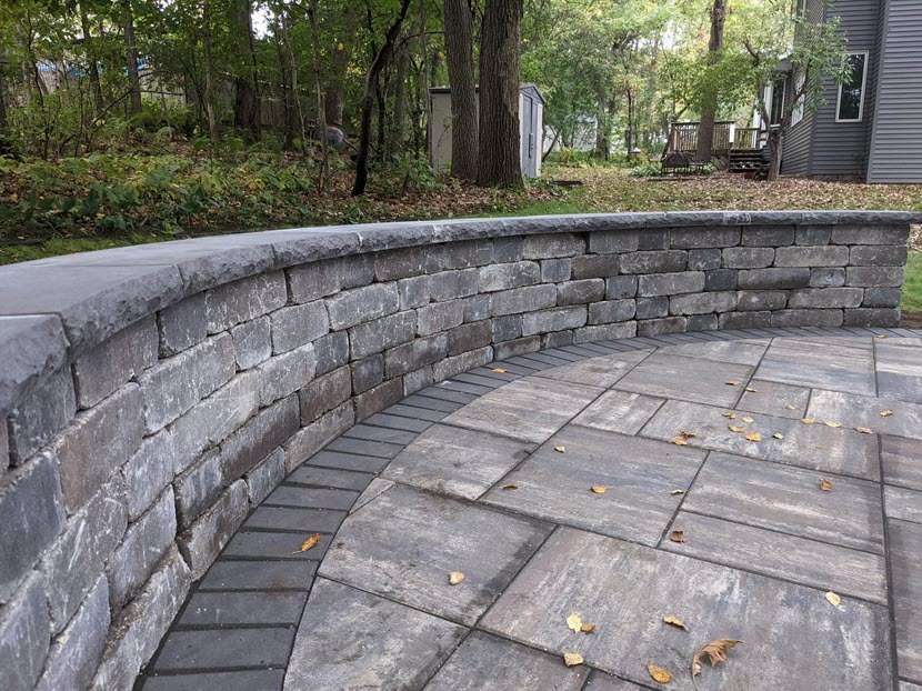 seat wall project in Andover MN
