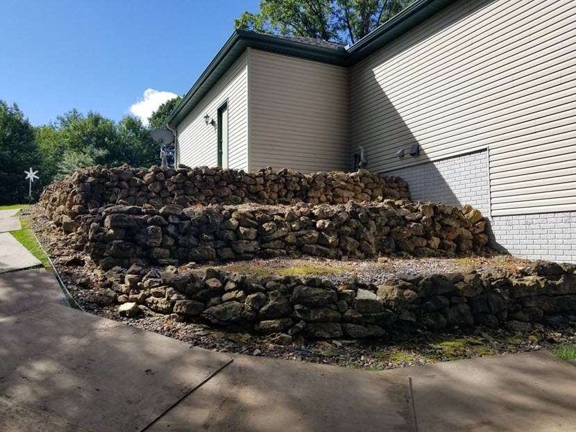 failing retaining wall in Ham Lake MN