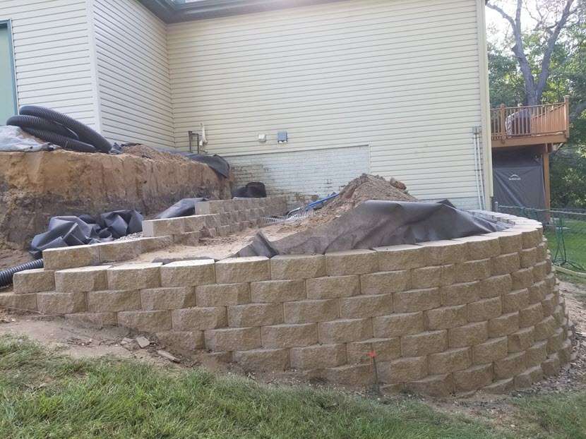 retaining wall rebuild in Ham Lake MN